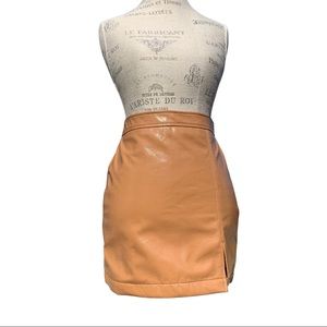 Nude Skirt With Liquid Finish